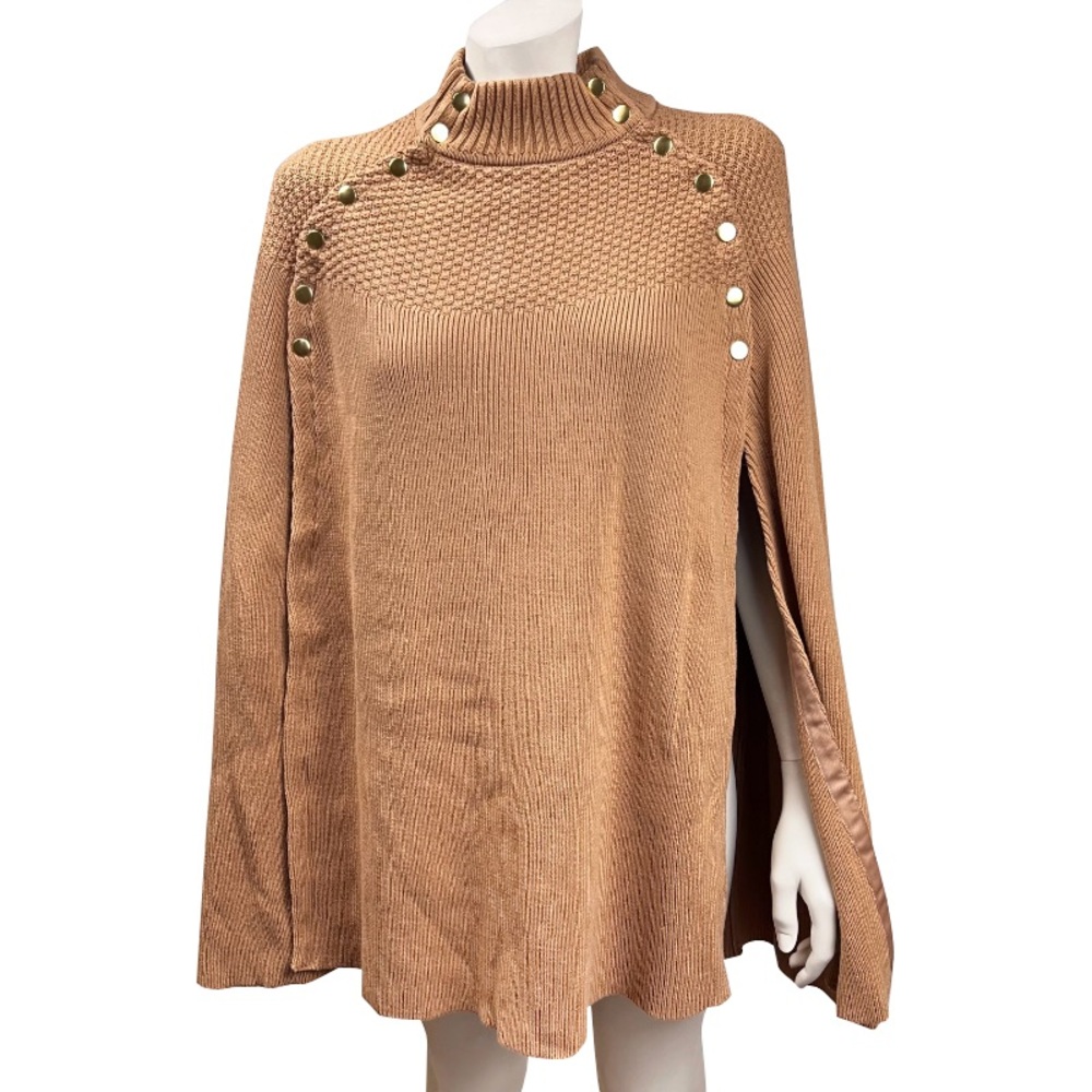G.I.L.I Camel Brown Cape Poncho Style Sweater‎
